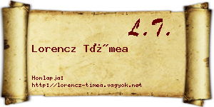 Lorencz Tímea névjegykártya